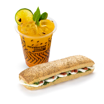 ساندويتش الحلومي المشوي + موهيتو باشن فروت