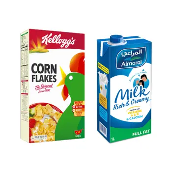 Kellogg'S Corn Flakes The Original 500G + Almarai Full Fatlonglife Milk 1Litre