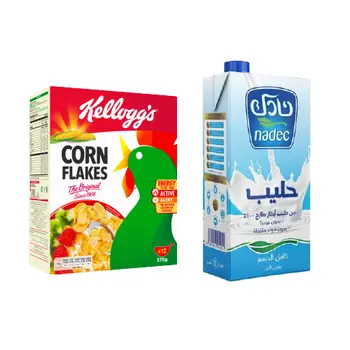 Kellogg'S Corn Flakes The Original 375G + Nadec Full Fat Uht Milk 1 L
