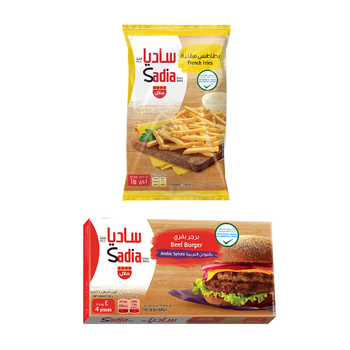 Sadia French Fries 1kg + Sadia Beef Burger Arabic Spicy 4 Pieces 224 G