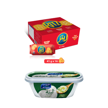 Ritz Crackers Biscuit 16x41 g + Almarai Premium Labneh Full Fat 400 g