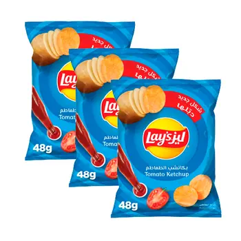 ليز نكهة الكاتشب 48 جرام 3 حبة 
