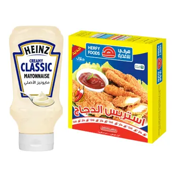 Herfy Chicken Strips Fully Cooked (Chili) 400 G + Heinz Classic Creamy Mayonnaise 225 ml