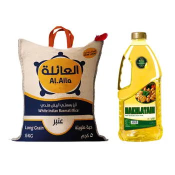 Al.Aila White Indian Basmati Rice 5Kg + Nakhlatain Pure Vegetable Oil 1.5L