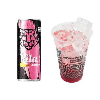 Rita Candy Slim Sparkling Can 240ml + Ice Cup with Strawberry flavor 470 ML