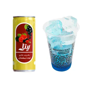 Rita Mixed Berries Soft Drink Can 240ml + Ice Cup with Blue Ocean flavor 470 ML