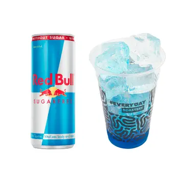 Red Bull Sugar Free Energy Drink  250 ml + Ice Cup with Blue Ocean flavor 470 ML