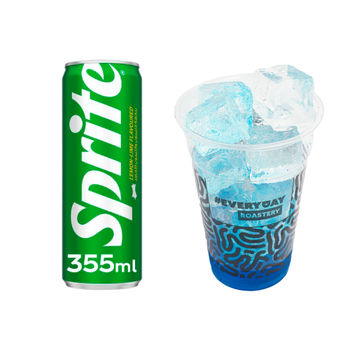 Sprite Soft Drink Can 355 ml + Ice Cup with Blue Ocean flavor 470 ML