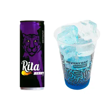 Rita Berry Soft Drink Can 240ml + Ice Cup with Blue Ocean flavor 470 ML