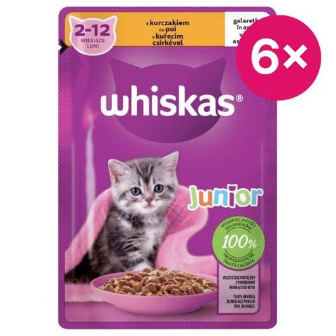 Whiskas Junior kapsička s kuřetem krmivo pro kočky | 6 x 85 g