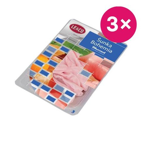 LE&CO Šunka Bohemia plátky 85% | 3 x 100 g