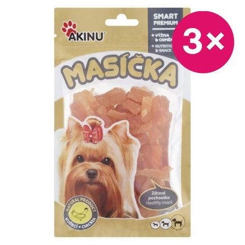 Akinu Dog food Masíčka chicken strips | 3 x 75 g
