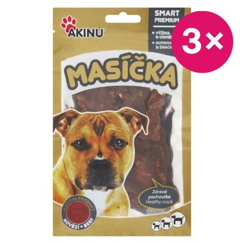 Akinu Krmivo pro psy Masíčka hovězí stripsy | 3 x 75 g