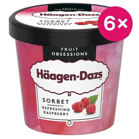 Häagen-Dazs Ice cream raspberry sorbet | 6 x 95 ml