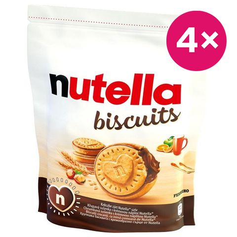 Nutella Biscuits Sušenky plněné nutellou | 4 x 193 g