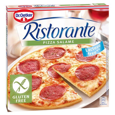 Dr. Oetker Ristorante Pizza Salame gyorsfagyasztott gluténmentes pizza sajttal és szalámival 315 g