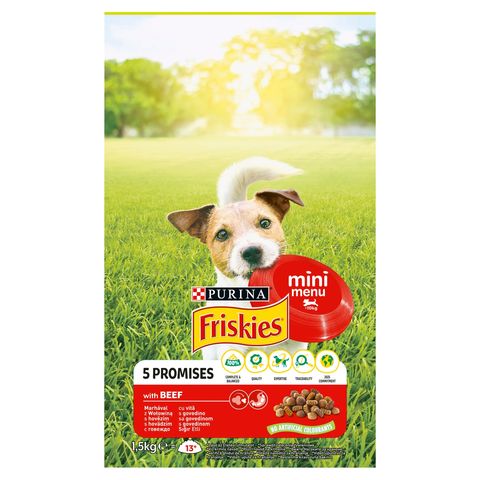 Friskies Mini Menu Dry Dog Food with Beef and Vegetables 1,5 kg