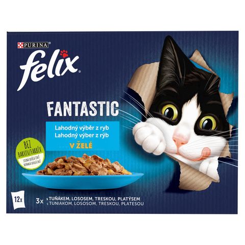 FELIX Fantastic výběr s lososem, platýsem, s tuňákem, s treskou | 12 x 85 g