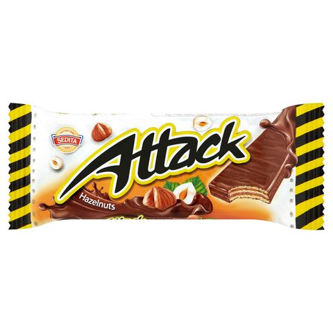 Sedita Attack Wafers with Cream Filling with Hazelnuts in Milk-Cocoa Topping | 30 g