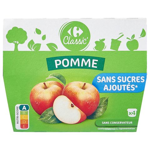 C Classic apple puree without added sugar | 4 x 100 g