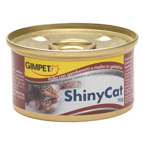 Gimcat ShinyCat Krmivo pro kočky konzerva kuře + kreveta | 70 g