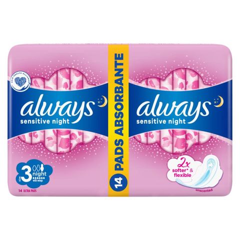 Always Ultra sensitive Night duo pads | 14 x 1 piece