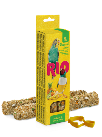 RIO Food for Budgies and Small Exotic Birds Bars with Tropical Fruit | 2 x 40 g