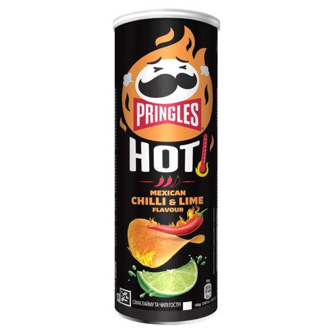 Pringles Hot Mexican Chilli and Lime Flavour Savoury Snack 160 g