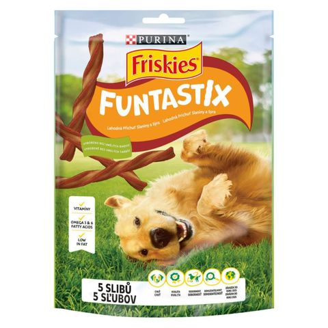 Friskies Funtastix Complementary Pet Food for Adult Dogs with Bacon and Cheese Flavour 175 g