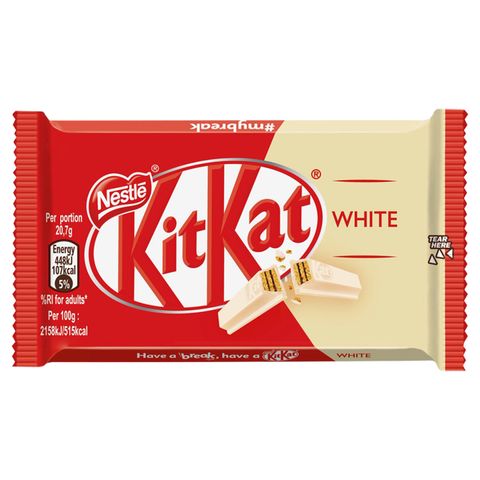 Kit Kat 4F chocolate bar with wafer in white chocolate | 4.5 g