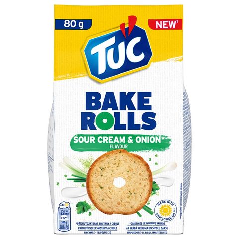 Tuc Bake Rolls with Sour Cream and Onion Flavour | 80 g