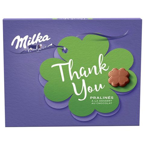 Milka Thank You Alpine Milk Chocolate Pralinés with Cocoa Cream Filling 110 g