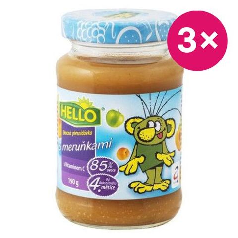 HELLO Dětská výživa meruňka | 3 x 190 g