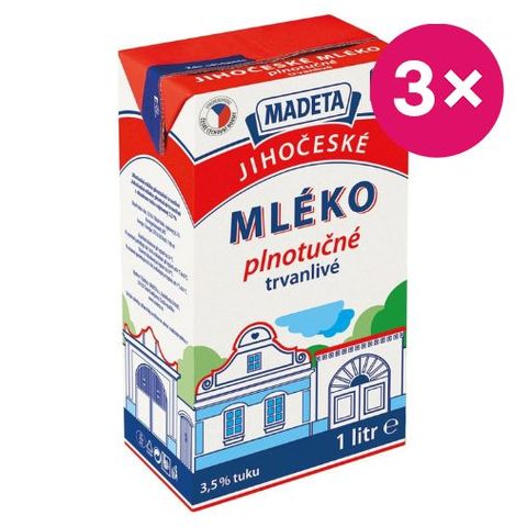 Madeta Jihočeské Mléko 3.5% | 3 x 1 l