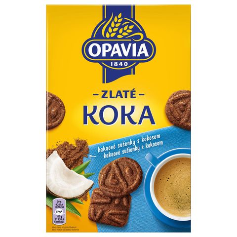 Opavia Zlaté Koka Sušenky kokos & kakao | 180 g