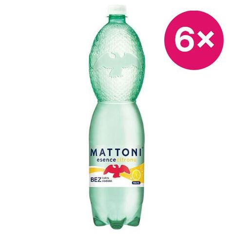 Mattoni Minerální voda esence citronu perlivá | 6 x 1.5 l