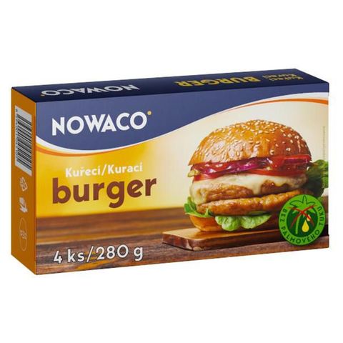 Nowaco Kuřecí hamburger předsmažený mražený | 280 g