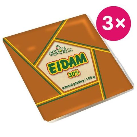 Agricol Sýr eidam uzený 30% plátky | 3 x 100 g