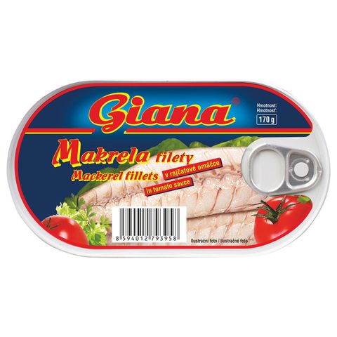 Giana Makrelové filety v rajčatové omáčce | 170 g