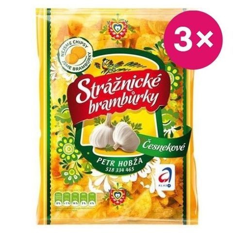 Strážnické brambůrky česnek | 3 x 60 g