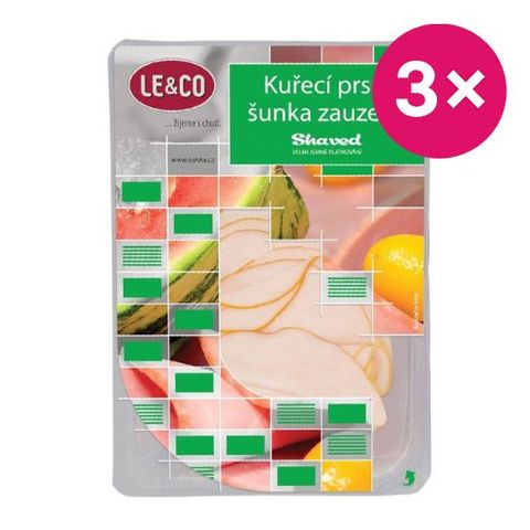 LE&CO Šunka kuřecí výběrová zauzená | 3 x 100 g