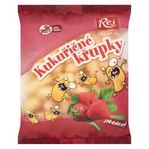 Kukuřičné křupky jahodové | 90 g