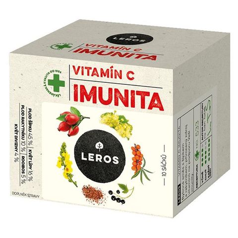 Leros Čaj imunita vitamín C šípek & rakytník | 10 x 2 g