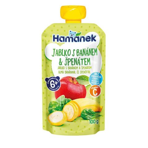 Hamanek Jablko s banánem & špenátem | 100 g