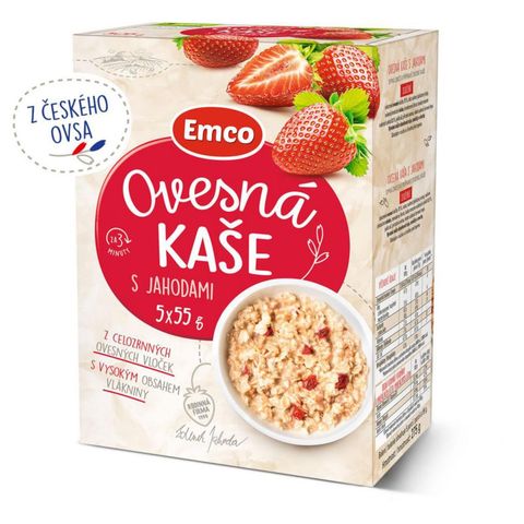 Emco Ovesná kaše s jahodami | 5 x 55 g