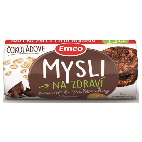 Emco Mysli na zdraví ovesné čokoládové sušenky rodinné | 150 g