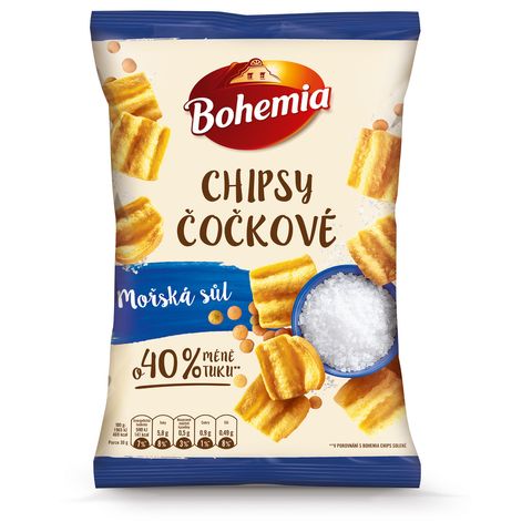 Bohemia čočkové chipsy mořská sůl | 65 g