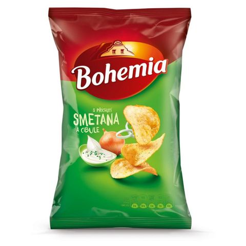 Bohemia Chips s příchutí zakysané smetany a cibule | 130 g