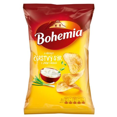 Bohemia Chips s příchutí čerstvého sýra a jarní cibulky | 130 g