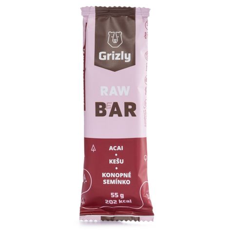 GRIZLY RAW Bar acai-kešu-konopné semínko | 55 g